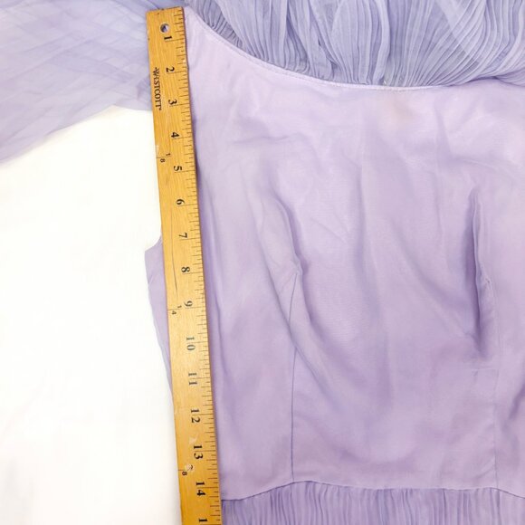 Vintage purple knife-pleat ruffle maxi dress AS-IS size Small - Picture 9 of 15